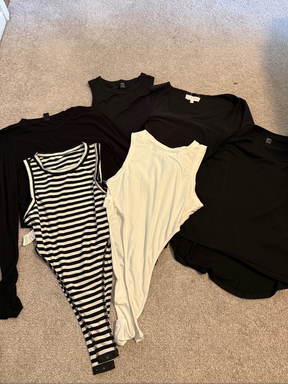 Black and White Women’s Tank & Bodysuit Set